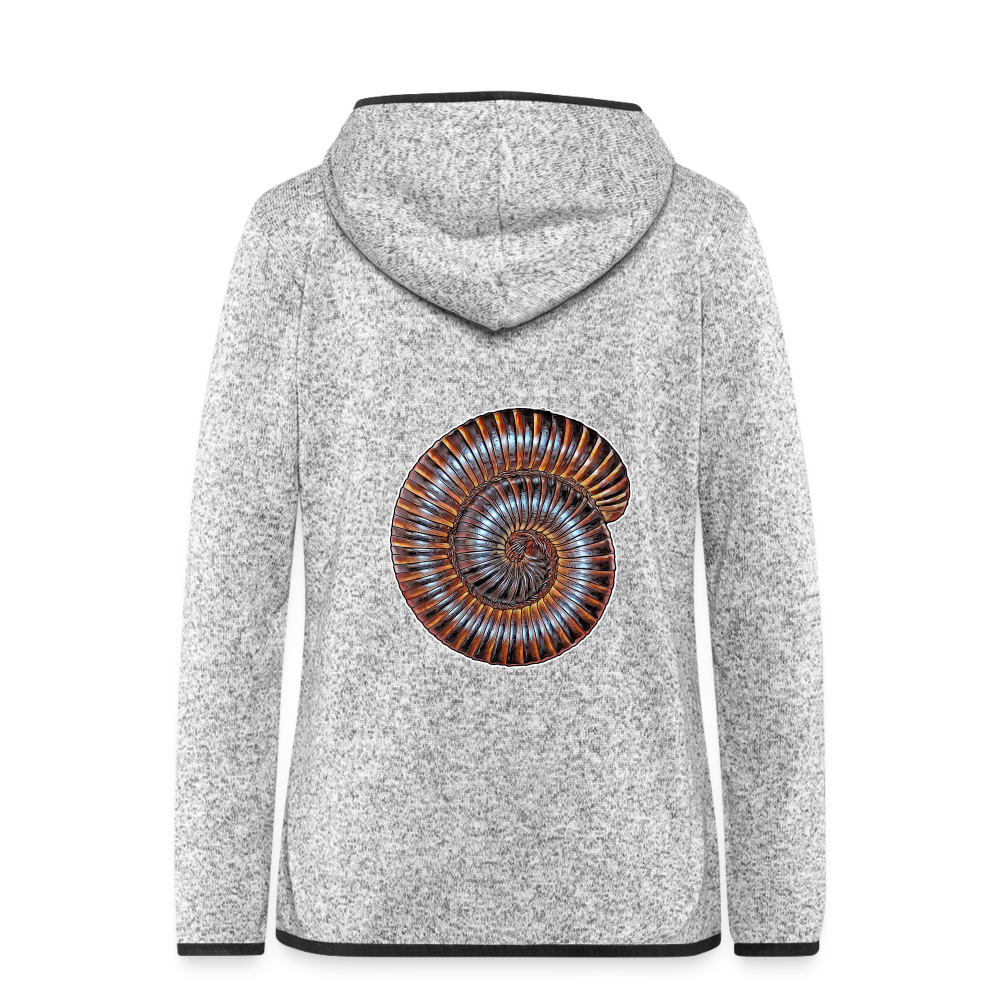 Frauen Kapuzen-Fleecejacke Archispirostreptus gigas - Hellgrau meliert