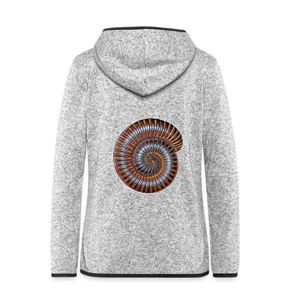 Frauen Kapuzen-Fleecejacke Archispirostreptus gigas - Hellgrau meliert