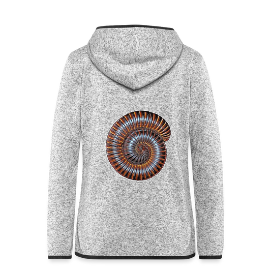 Frauen Kapuzen-Fleecejacke Archispirostreptus gigas - Hellgrau meliert