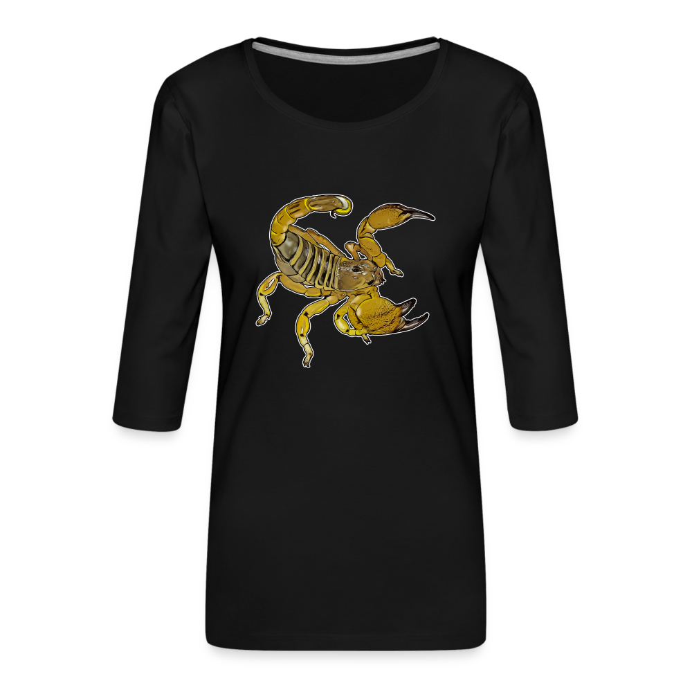 Frauen 3/4-Arm Shirt Scorpio maurus palmatus - Schwarz