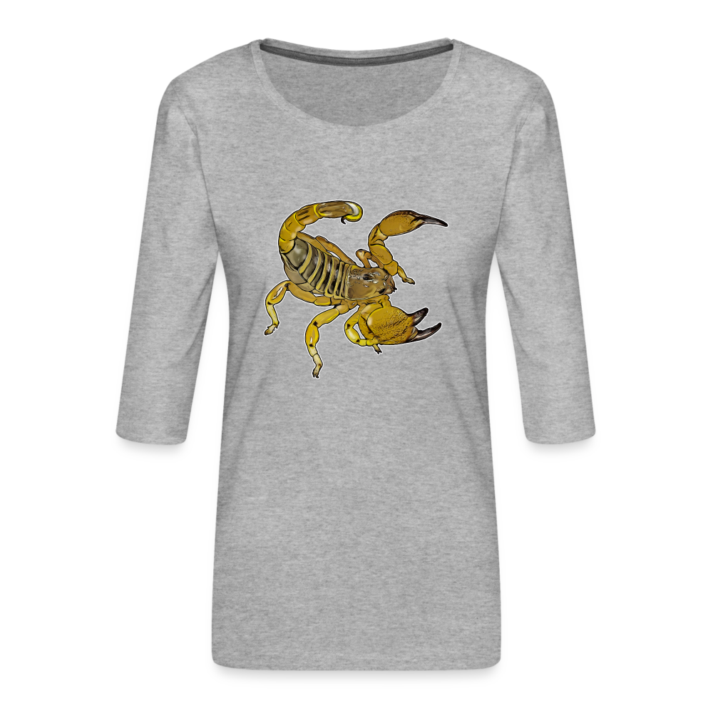 Frauen 3/4-Arm Shirt Scorpio maurus palmatus - Grau meliert