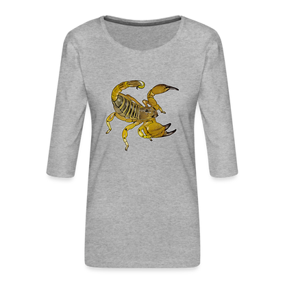 Frauen 3/4-Arm Shirt Scorpio maurus palmatus - Grau meliert