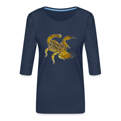 Frauen 3/4-Arm Shirt Scorpio maurus palmatus - Navy