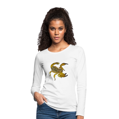 Frauen Longsleeve Scorpio maurus palmatus - weiß
