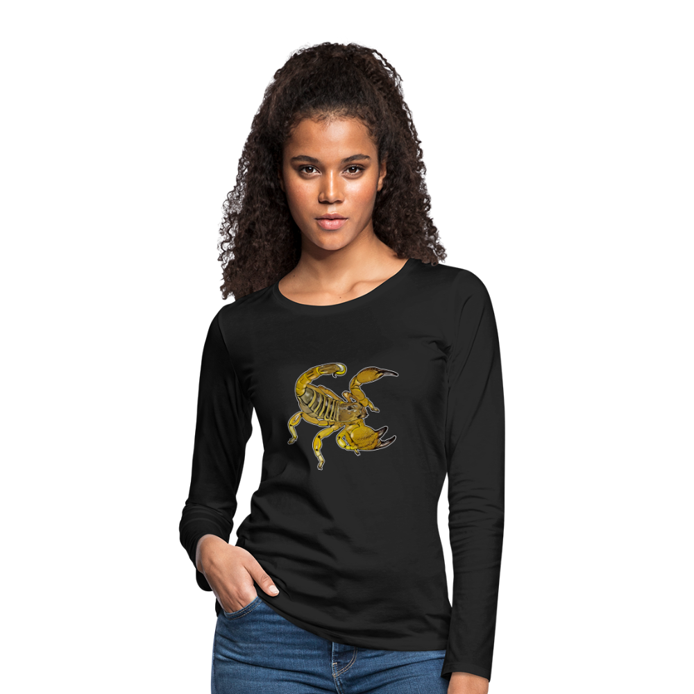 Frauen Longsleeve Scorpio maurus palmatus - Schwarz