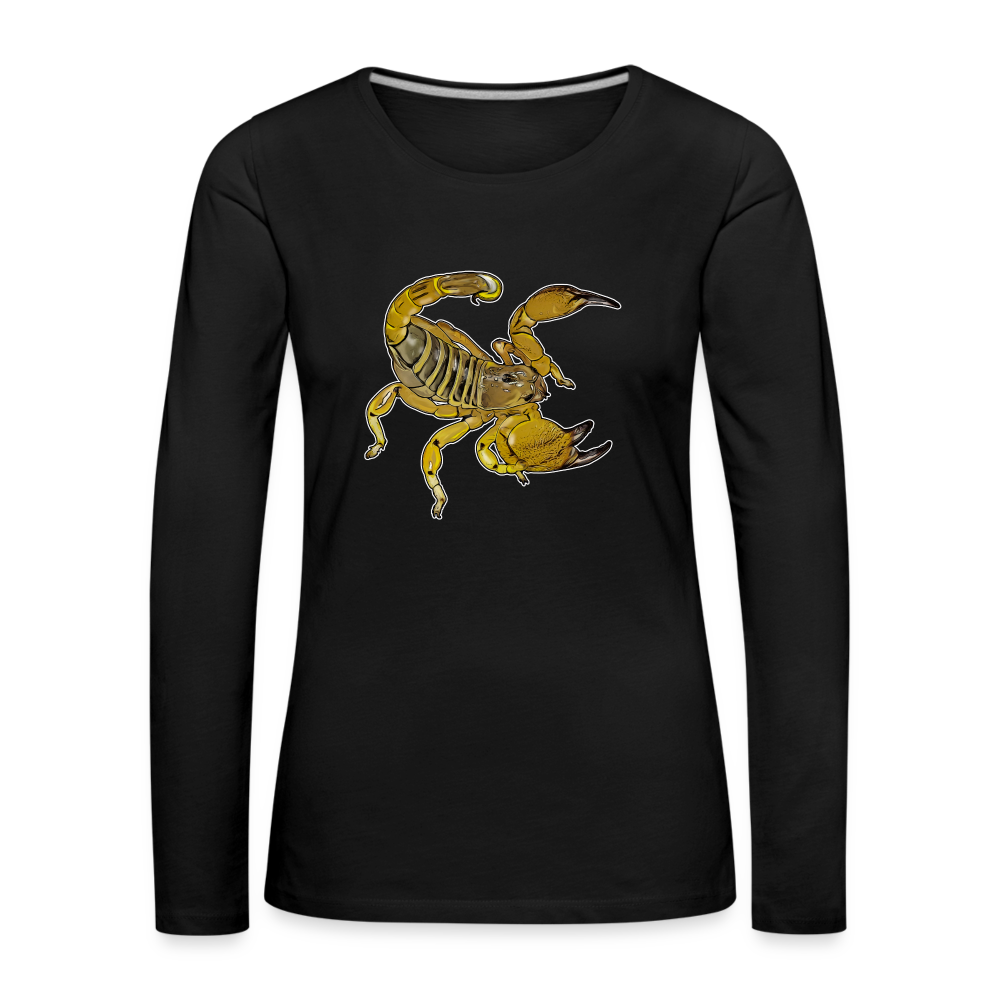 Frauen Longsleeve Scorpio maurus palmatus - Schwarz