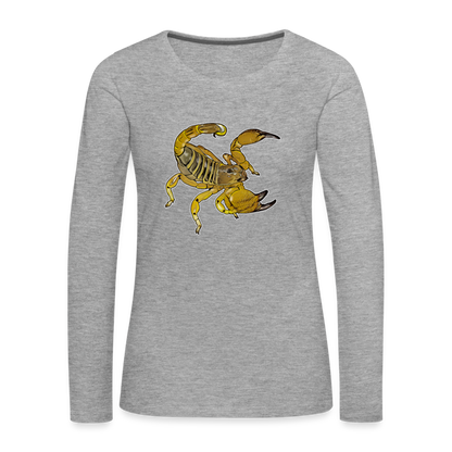 Frauen Longsleeve Scorpio maurus palmatus - Grau meliert