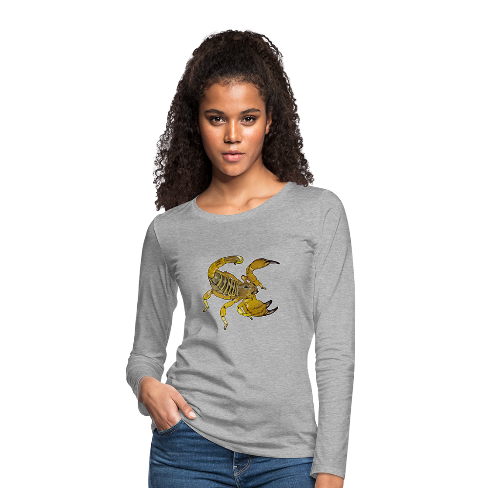 Frauen Longsleeve Scorpio maurus palmatus - Grau meliert