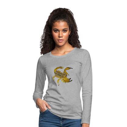 Frauen Longsleeve Scorpio maurus palmatus - Grau meliert
