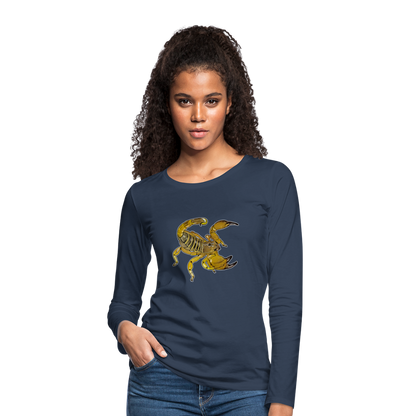 Frauen Longsleeve Scorpio maurus palmatus - Navy
