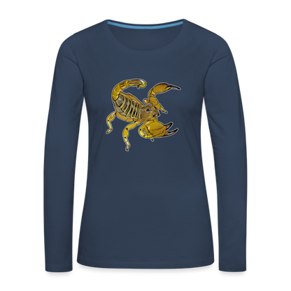 Frauen Longsleeve Scorpio maurus palmatus - Navy