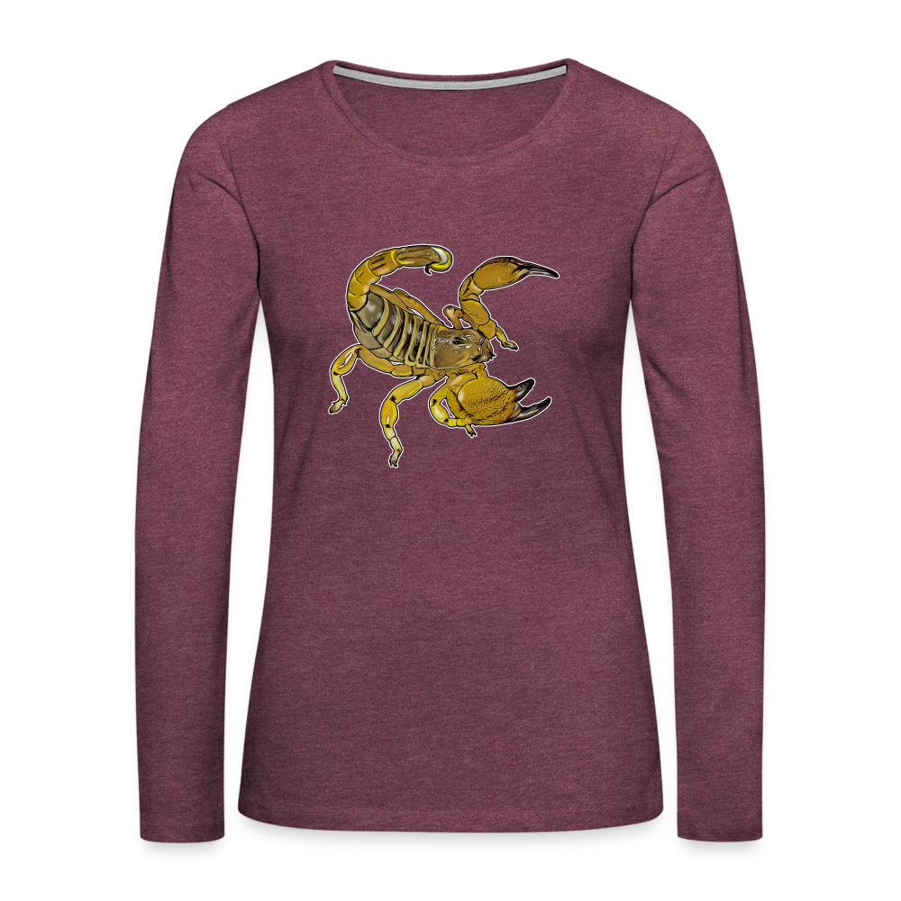 Frauen Longsleeve Scorpio maurus palmatus - Bordeauxrot meliert