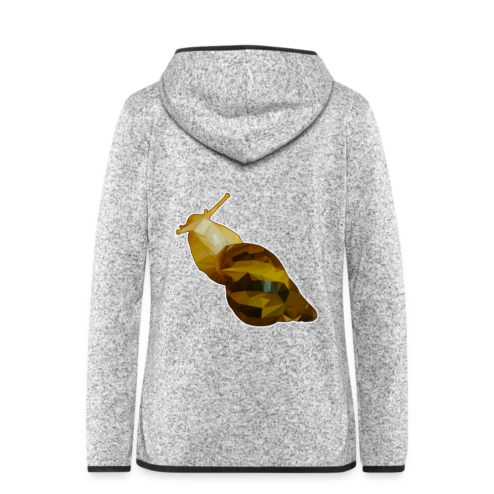 Frauen Kapuzen-Fleecejacke Achatina reticulata Low Poly - Hellgrau meliert