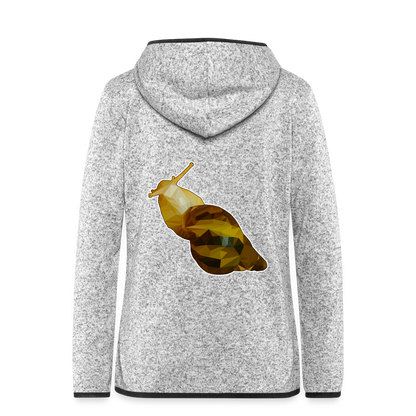 Frauen Kapuzen-Fleecejacke Achatina reticulata Low Poly - Hellgrau meliert