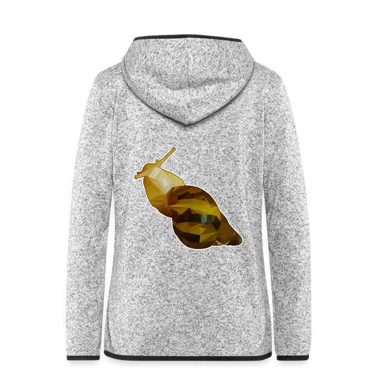 Frauen Kapuzen-Fleecejacke Achatina reticulata Low Poly - Hellgrau meliert