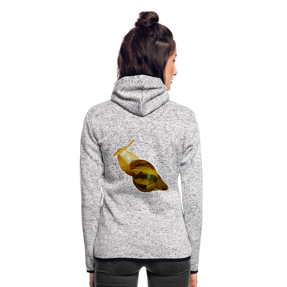 Frauen Kapuzen-Fleecejacke Achatina reticulata Low Poly - Hellgrau meliert