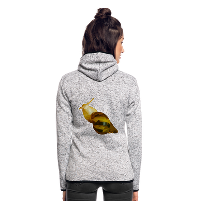 Frauen Kapuzen-Fleecejacke Achatina reticulata Low Poly - Hellgrau meliert