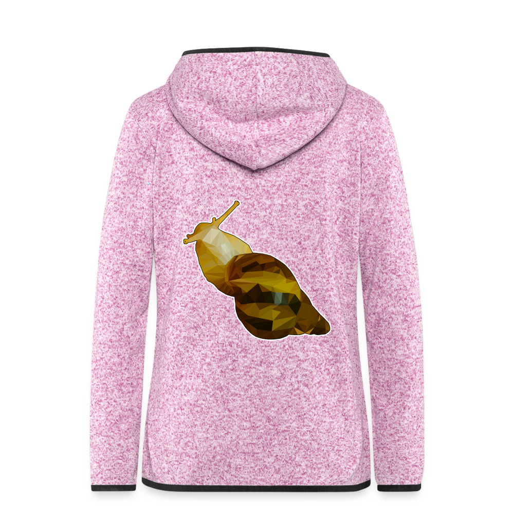 Frauen Kapuzen-Fleecejacke Achatina reticulata Low Poly - Lila meliert