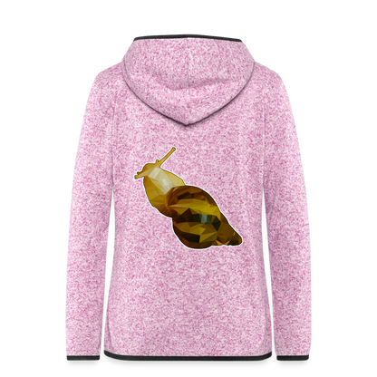 Frauen Kapuzen-Fleecejacke Achatina reticulata Low Poly - Lila meliert