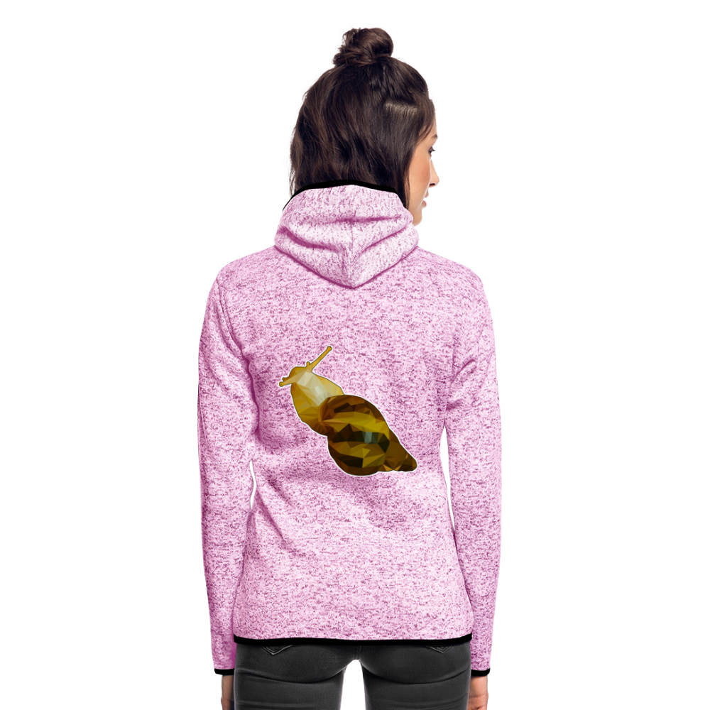 Frauen Kapuzen-Fleecejacke Achatina reticulata Low Poly - Lila meliert