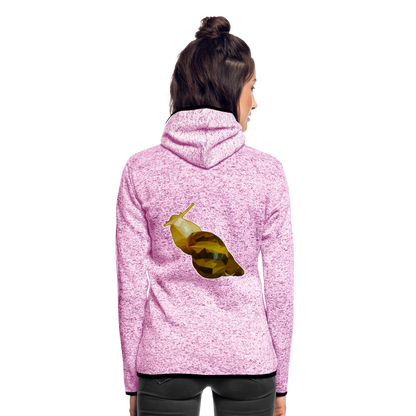 Frauen Kapuzen-Fleecejacke Achatina reticulata Low Poly - Lila meliert