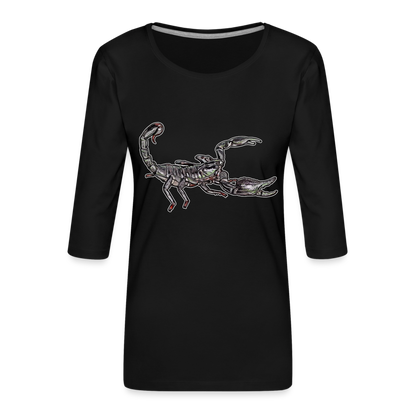 Frauen 3/4-Arm Shirt Heterometrus silenus - Schwarz