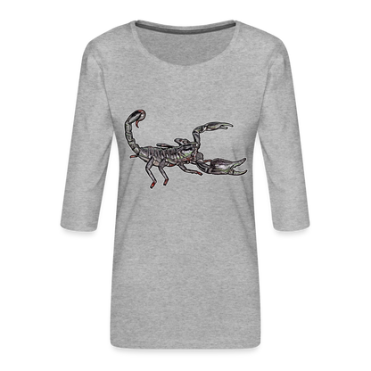 Frauen 3/4-Arm Shirt Heterometrus silenus - Grau meliert