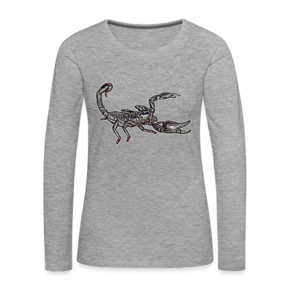 Frauen Longsleeve Heterometrus silenus - Grau meliert