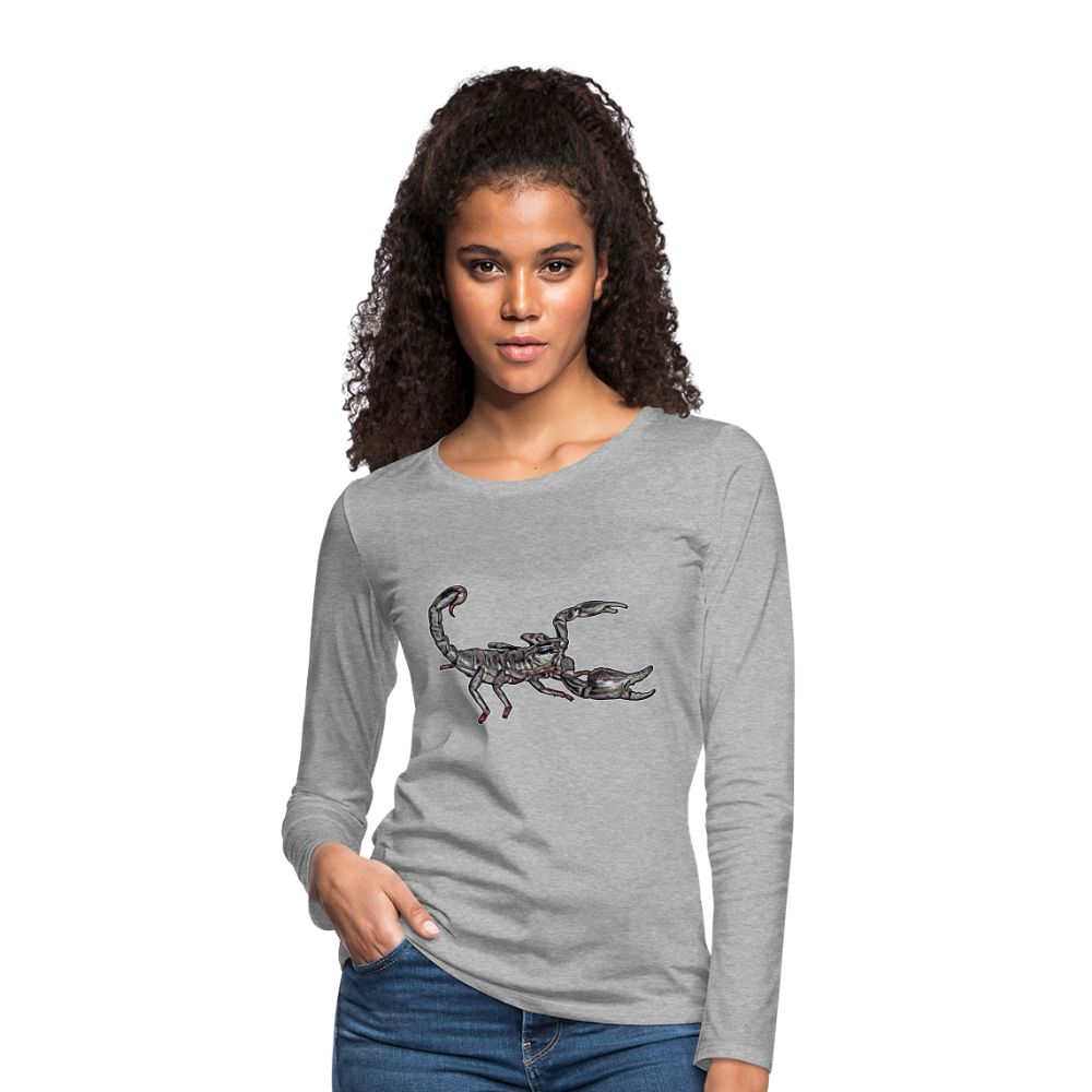 Frauen Longsleeve Heterometrus silenus - Grau meliert