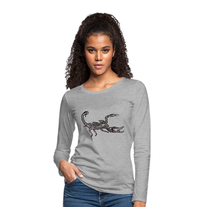 Frauen Longsleeve Heterometrus silenus - Grau meliert