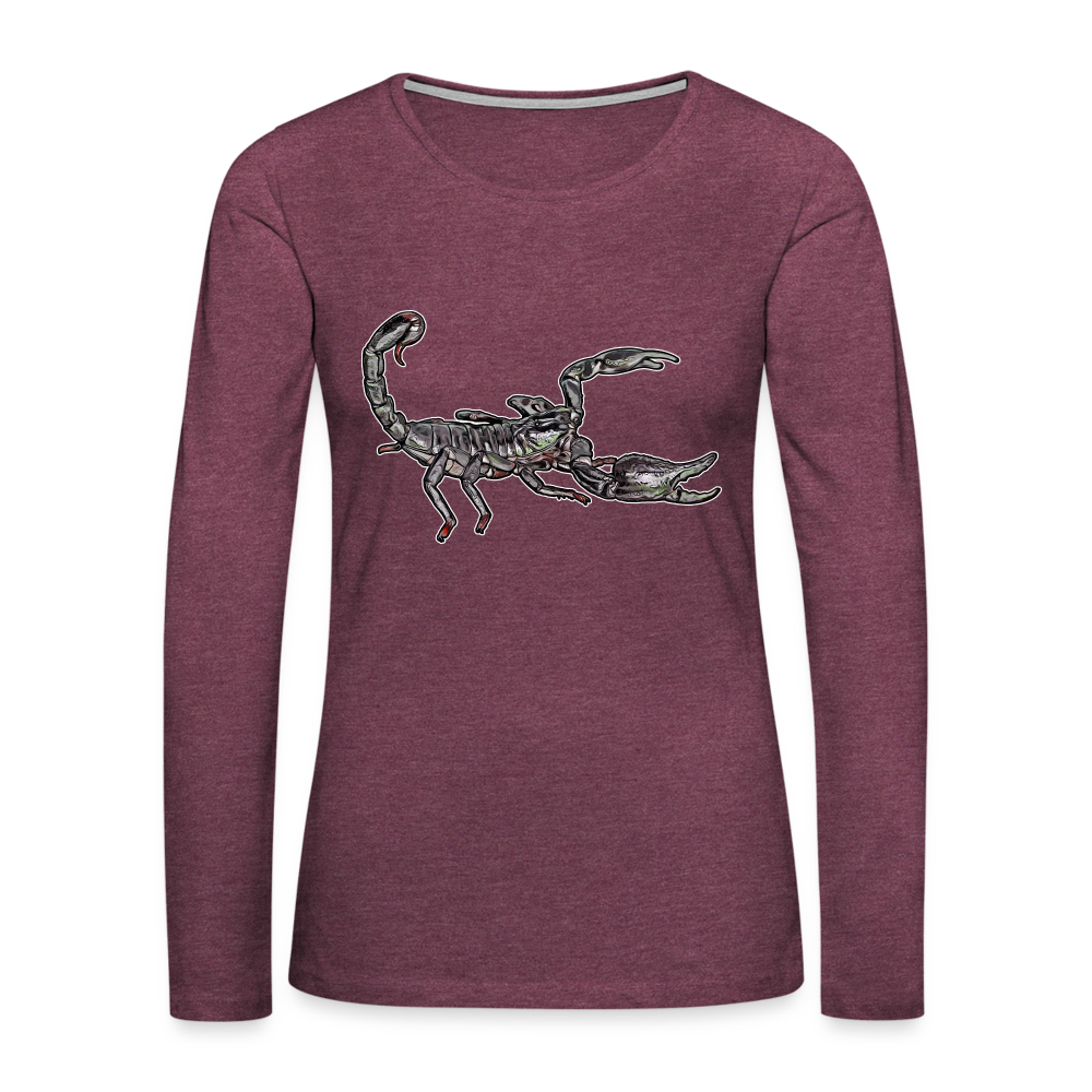 Frauen Longsleeve Heterometrus silenus - Bordeauxrot meliert