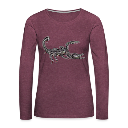 Frauen Longsleeve Heterometrus silenus - Bordeauxrot meliert