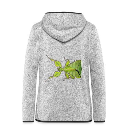 Frauen Kapuzen-Fleecejacke Phyllium philippinicum female - Hellgrau meliert