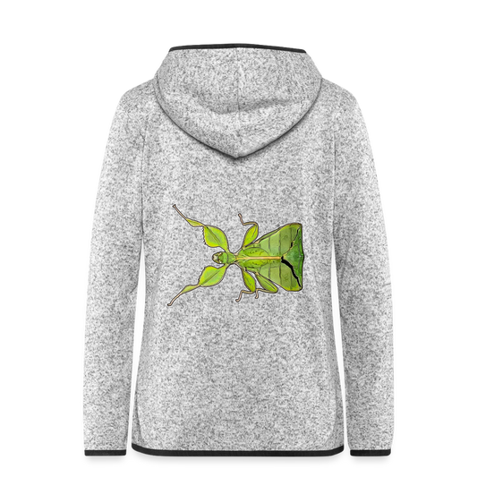 Frauen Kapuzen-Fleecejacke Phyllium philippinicum female - Hellgrau meliert