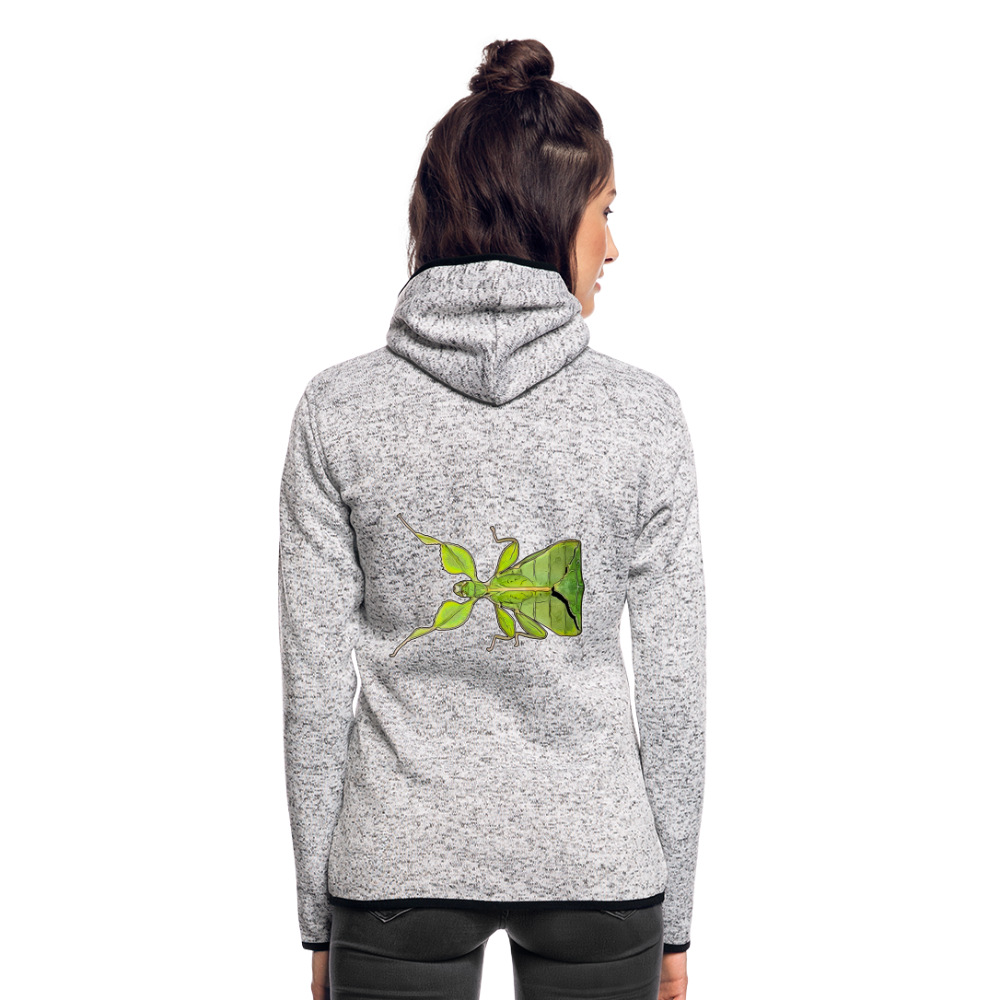 Frauen Kapuzen-Fleecejacke Phyllium philippinicum female - Hellgrau meliert