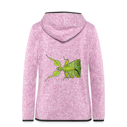 Frauen Kapuzen-Fleecejacke Phyllium philippinicum female - Lila meliert