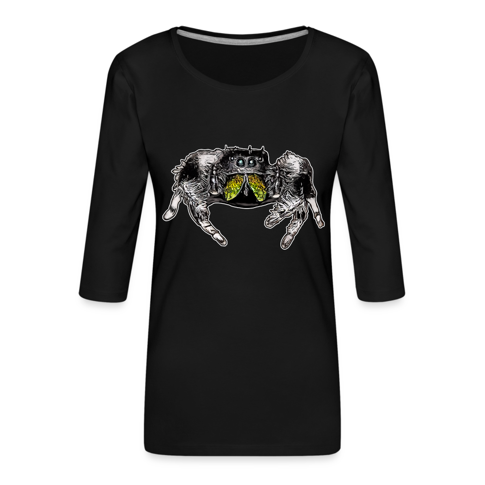 Frauen 3/4-Arm Shirt Phidippus regius Rastafari male - Schwarz