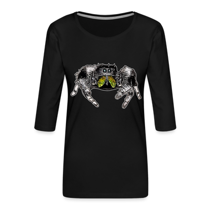 Frauen 3/4-Arm Shirt Phidippus regius Rastafari male - Schwarz