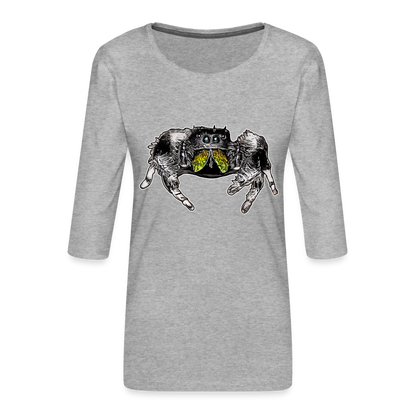 Frauen 3/4-Arm Shirt Phidippus regius Rastafari male - Grau meliert