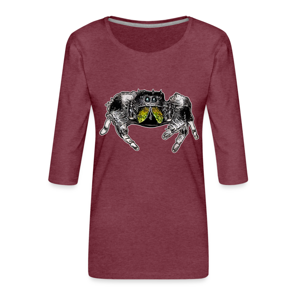 Frauen 3/4-Arm Shirt Phidippus regius Rastafari male - Bordeauxrot meliert