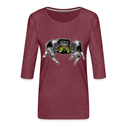 Frauen 3/4-Arm Shirt Phidippus regius Rastafari male - Bordeauxrot meliert