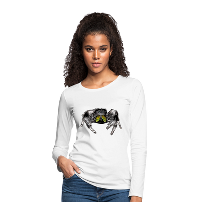 Frauen Longsleeve Phidippus regius Rastafari male - weiß