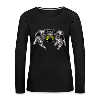 Frauen Longsleeve Phidippus regius Rastafari male - Schwarz