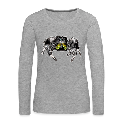 Frauen Longsleeve Phidippus regius Rastafari male - Grau meliert