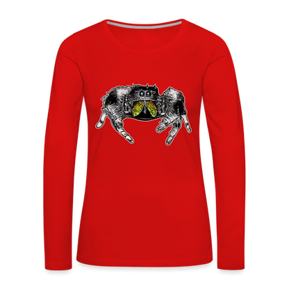 Frauen Longsleeve Phidippus regius Rastafari male - Rot