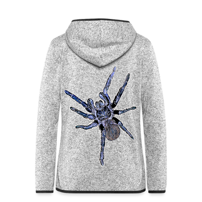 Frauen Kapuzen-Fleecejacke Pterinopelma sazimai - Hellgrau meliert