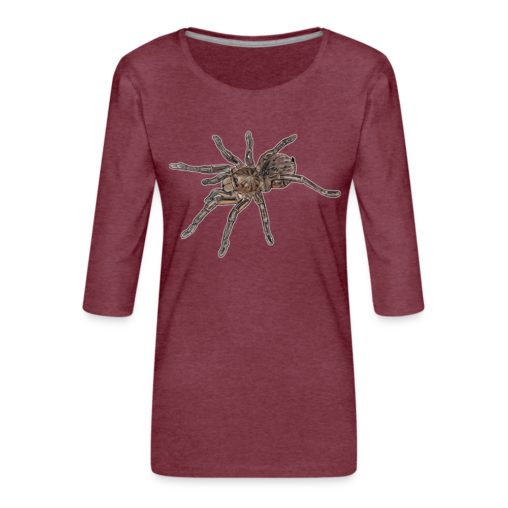 Frauen 3/4-Arm Shirt Theraphosa stirmi juvenile - Bordeauxrot meliert