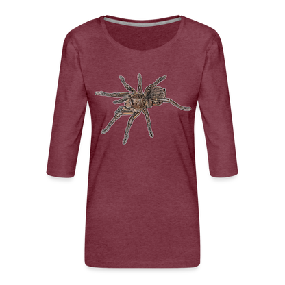 Frauen 3/4-Arm Shirt Theraphosa stirmi juvenile - Bordeauxrot meliert