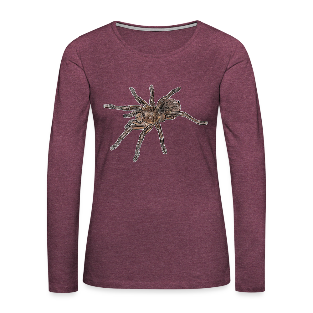 Frauen Longsleeve Theraphosa stirmi juvenile - Bordeauxrot meliert