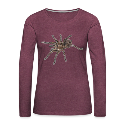 Frauen Longsleeve Theraphosa stirmi juvenile - Bordeauxrot meliert